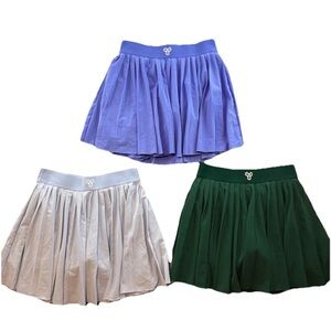 TNA Pleated Green Light Blue Purple Lined Skort Medium Logo Pockets X3 Bundle